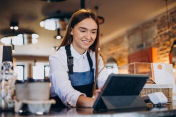 Woman working in a restaurant