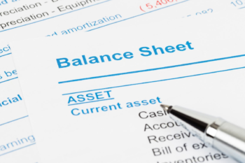 A close up of balance sheet