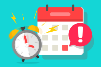 Important due date deadline in calendar organiser