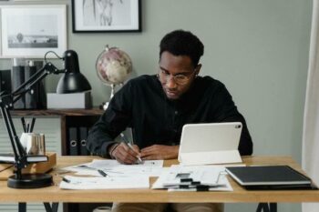 Man working on a desk