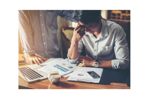 A man struggling with accounting