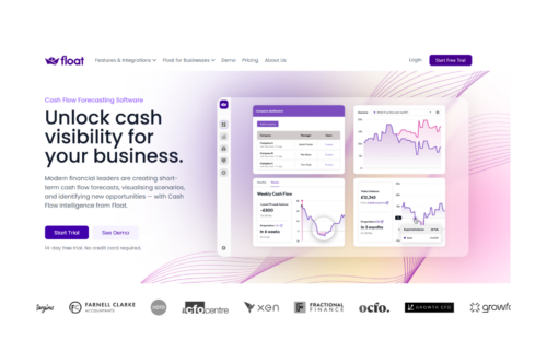 Screenshot of the Home page of Float Tool