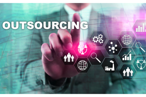 Outsourcing human resources global business industry concept freelance outsource international partnership